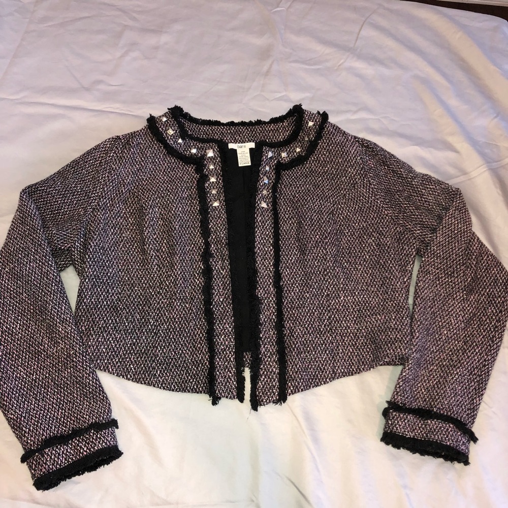 Bar lll Pink and Black Cropped Jacket